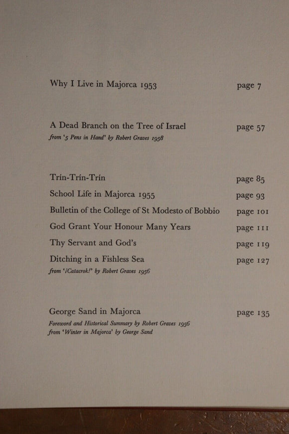 1965 Majorca Observed by Robert Graves Spain Exploration & History Book