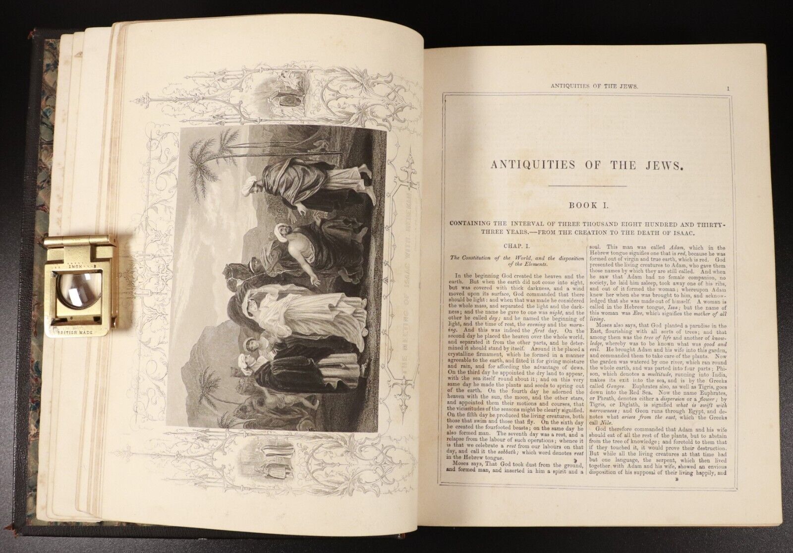 c1850 Complete Works Of Flavius Josephus Antiquarian Jewish History Book Leather