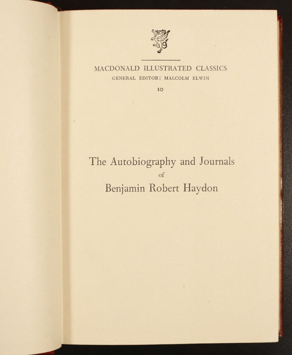 1950 The Journals Of Benjamin Robert Haydon Vintage British Art History Book