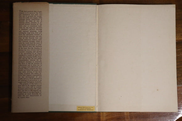 1944 The Geographical Basis Of Government NSW Australian Political History Book