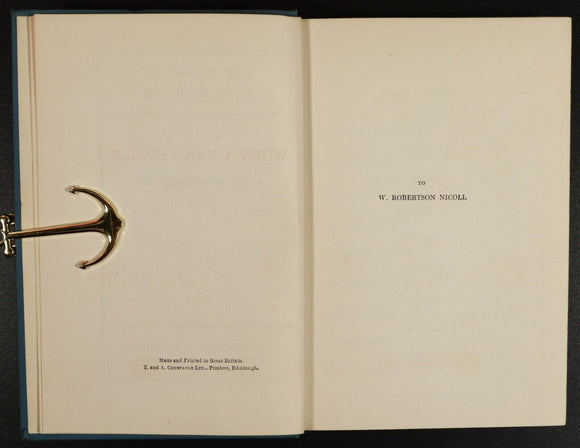 1924 When A Man's Single Literary Life J.M. Barrie Antique Scottish Fiction Book