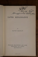 1898 The Later Renaissance: Periods of European Literature Antique Book-2