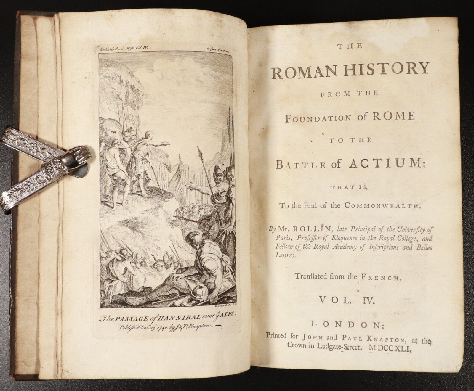 1739 5vol Roman History From Foundation To Actium Antiquarian Books M Rollin 1st