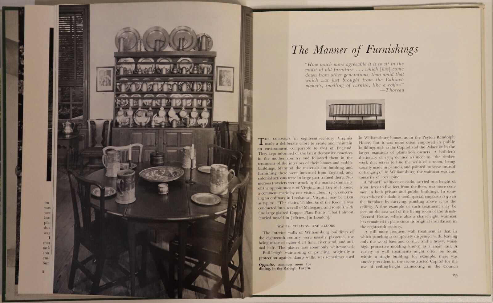 1966 Colonial Williamsburg Vintage American Architecture & History Book