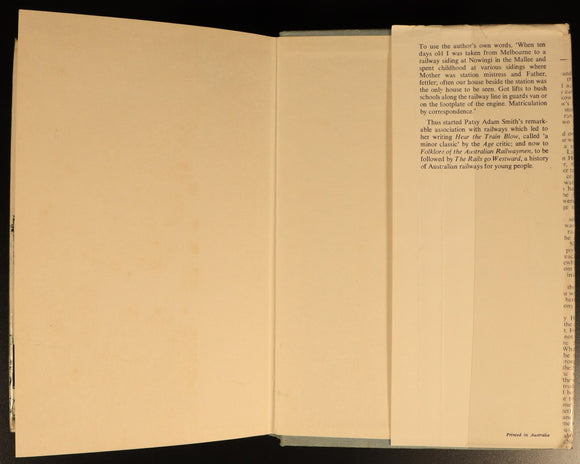 1969 Folklore Of The Australian Railwaymen by Patsy Adam Smith Railway Book