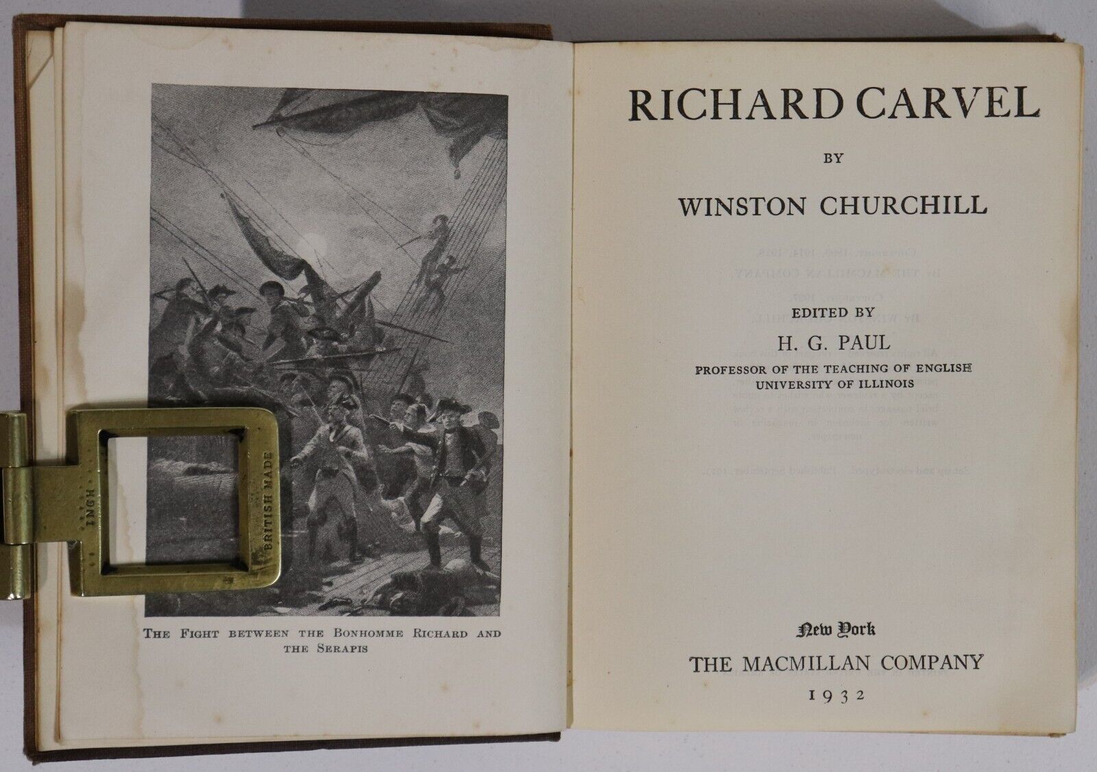 1932 Richard Carvel by Winston Churchill Antique Historical Fiction Book - 0