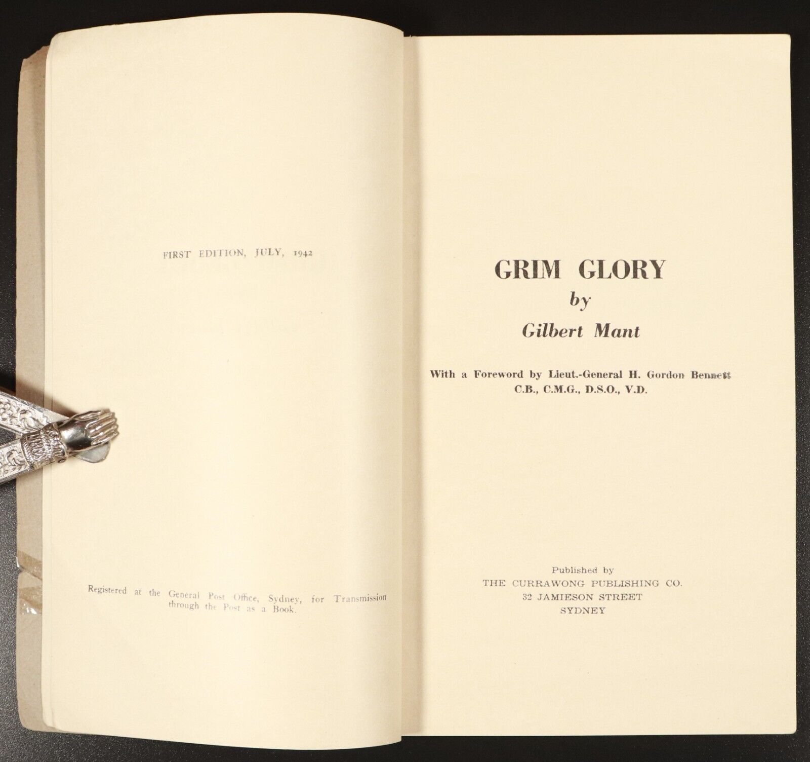 1942 Grim Glory A.I.F. In Malaya by G. Mant Australian Military History Book