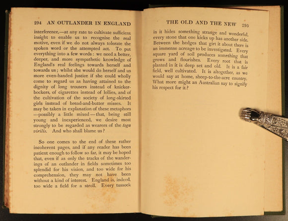 1905 An Outlander In England JHM Abbott Antique Australian Travel History Book