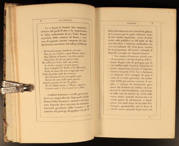 1843 Relazione Viaggio Fatto PP Gregoria XVI Italian Antiquarian Theology Book