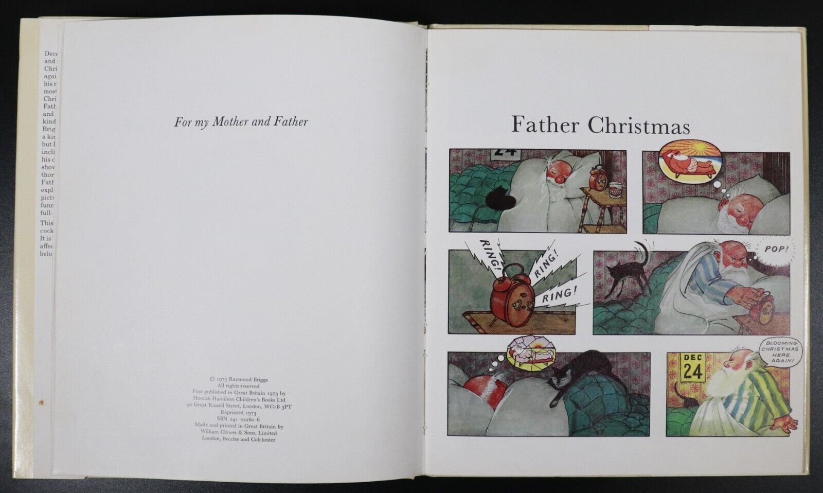 1973 Father Christmas by Raymond Briggs Vintage Childrens Book 1st Ed 2nd Print