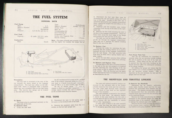 1952 Austin A40 Service Manual Vintage Automotive Reference Book Made In England