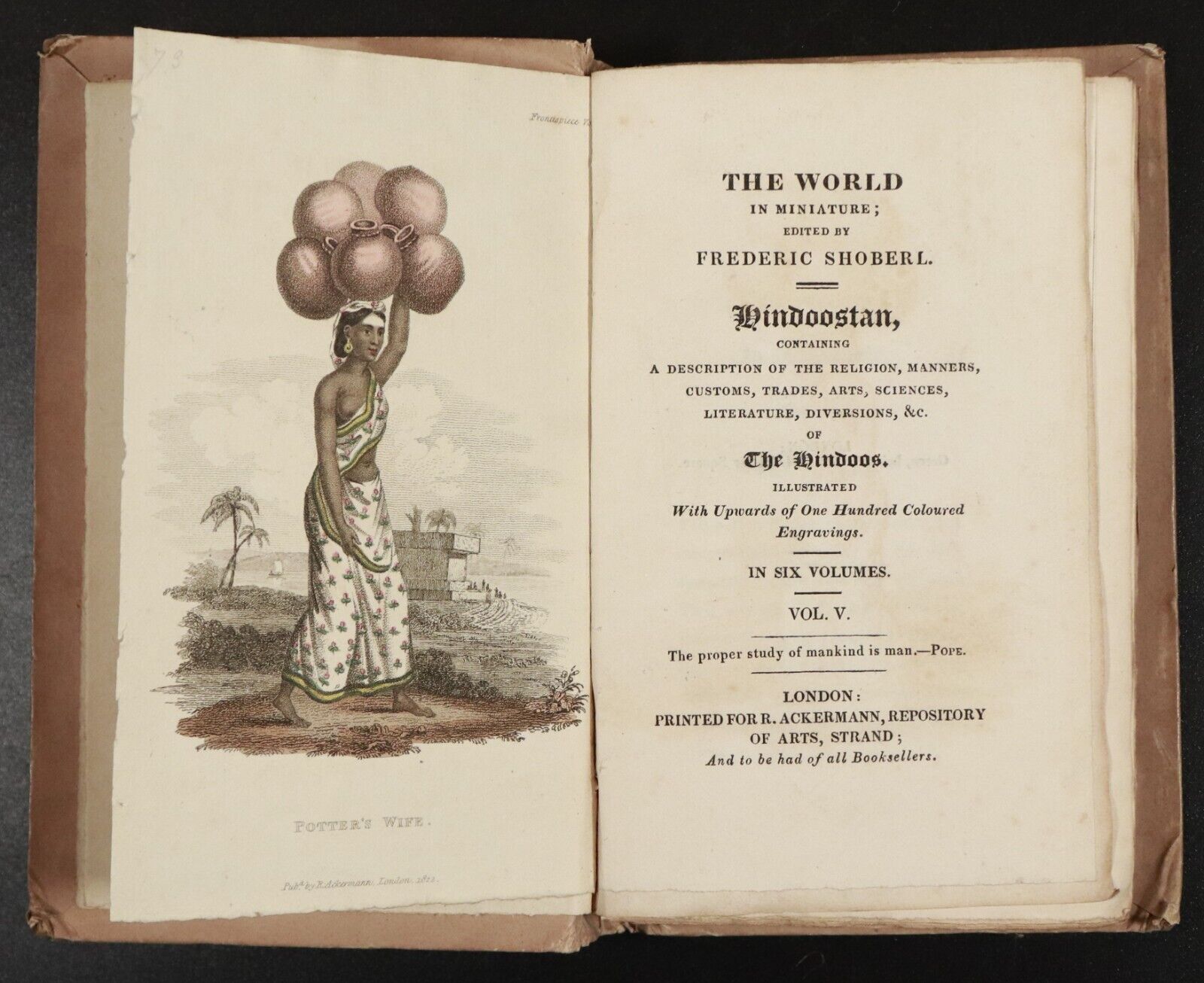 1822 4vol The World In Miniature: Hindoostan by F. Shoberl Antiquarian Books