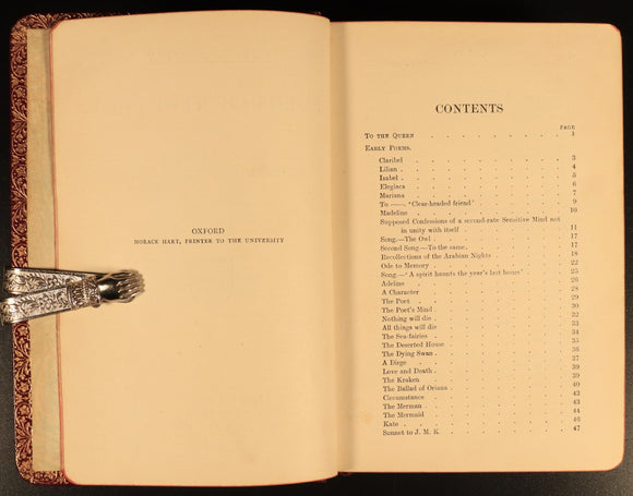 Poems Of Tennyson Oxford Edition 1904 Antique British Poetry Book Gilt Edged