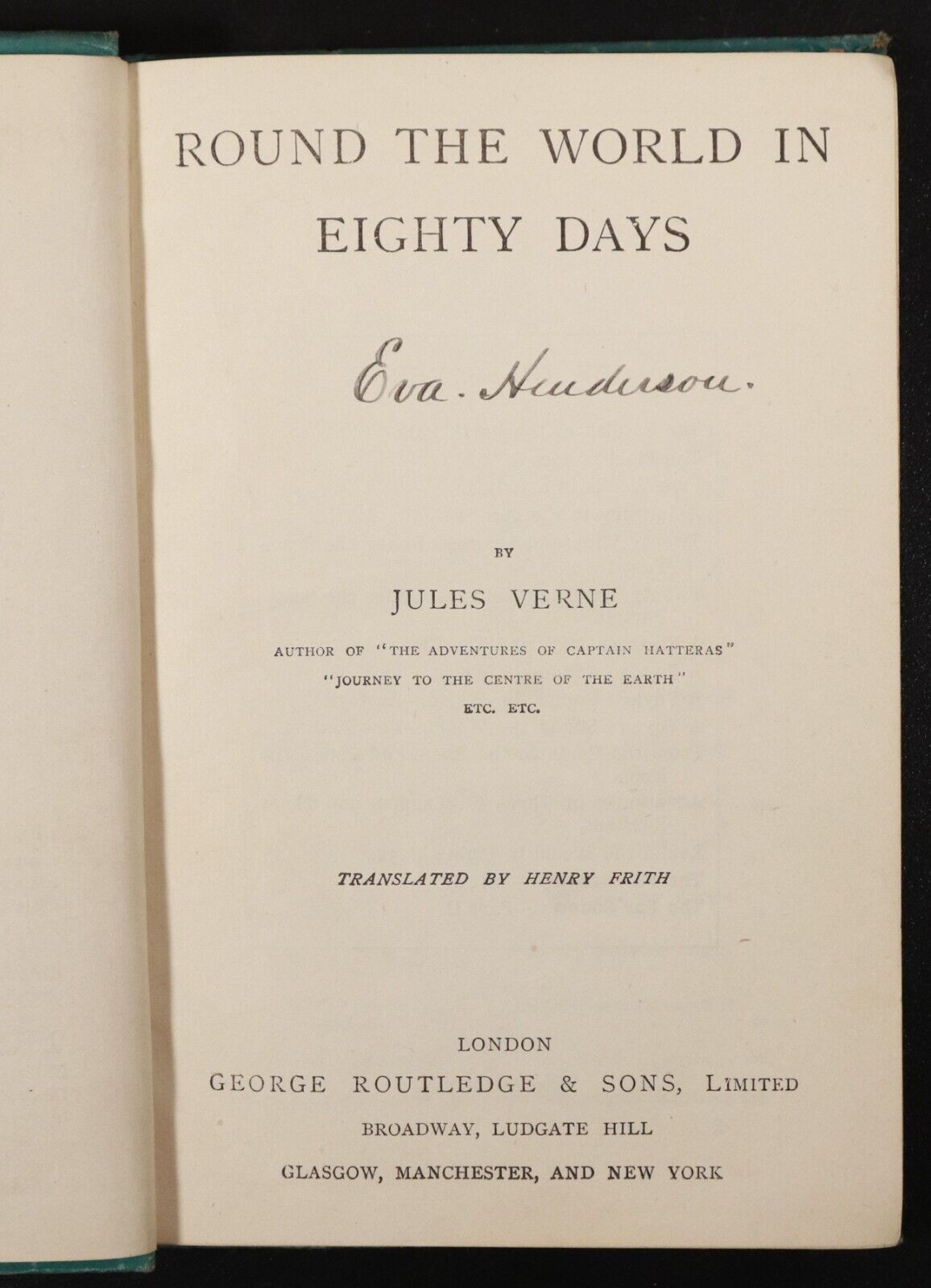 c1910 Round The World In Eighty Days by Jules Verne Antique Fiction Book - 0