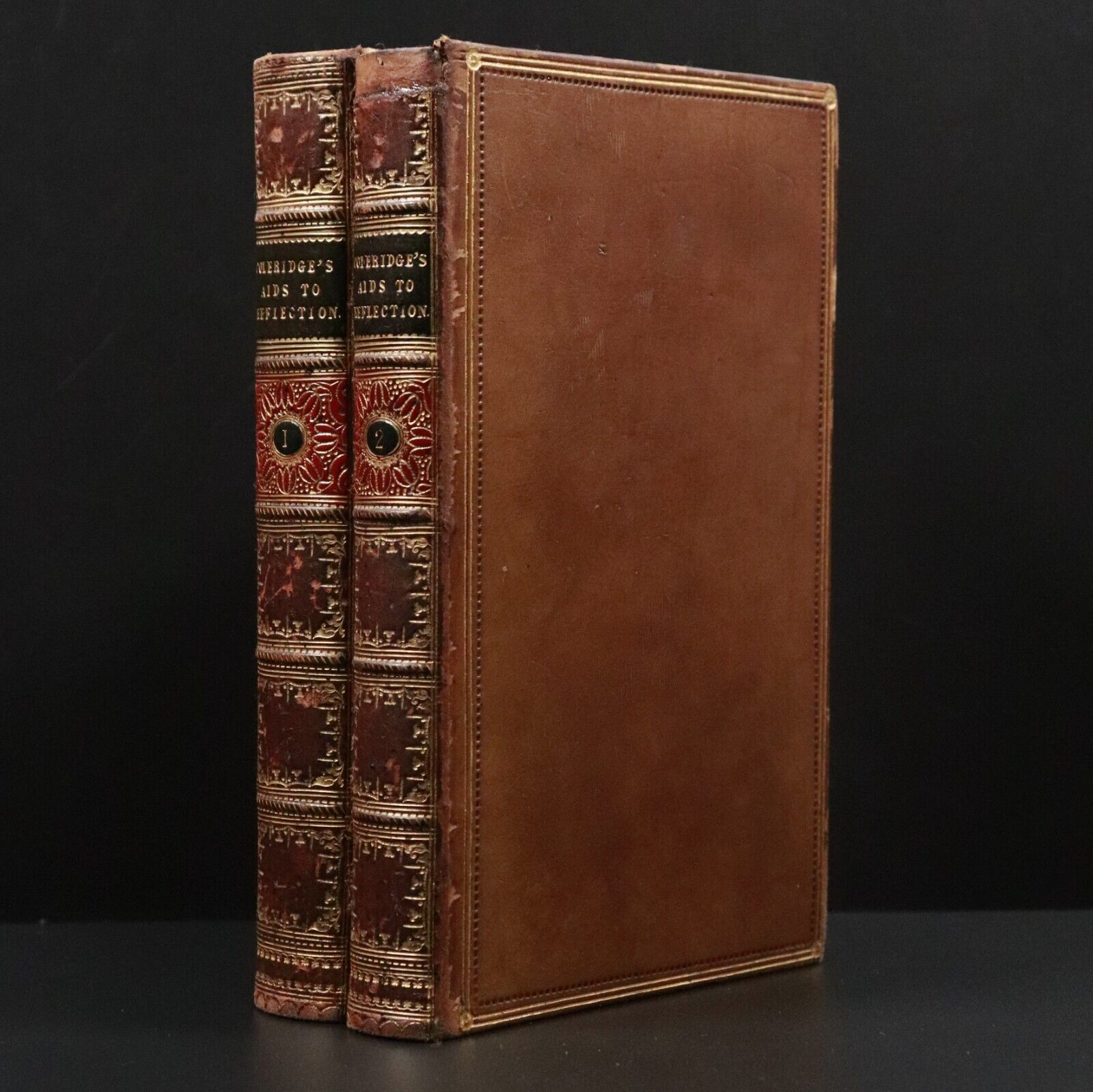 1843 2vol Aids To Reflection by S. T. Coleridge Antique Literature Book Set