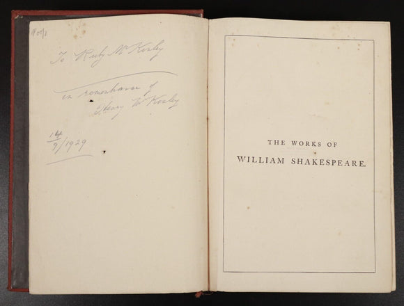 1883 Works Of William Shakespeare C&M Cowden Clarke Antique Literature Book