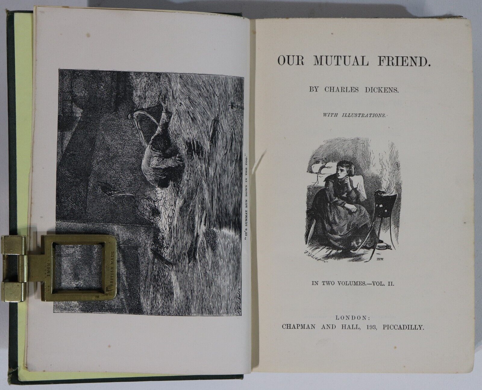 c1879 2vol Our Mutual Friend by Charles Dickens Antique British Fiction Book Set