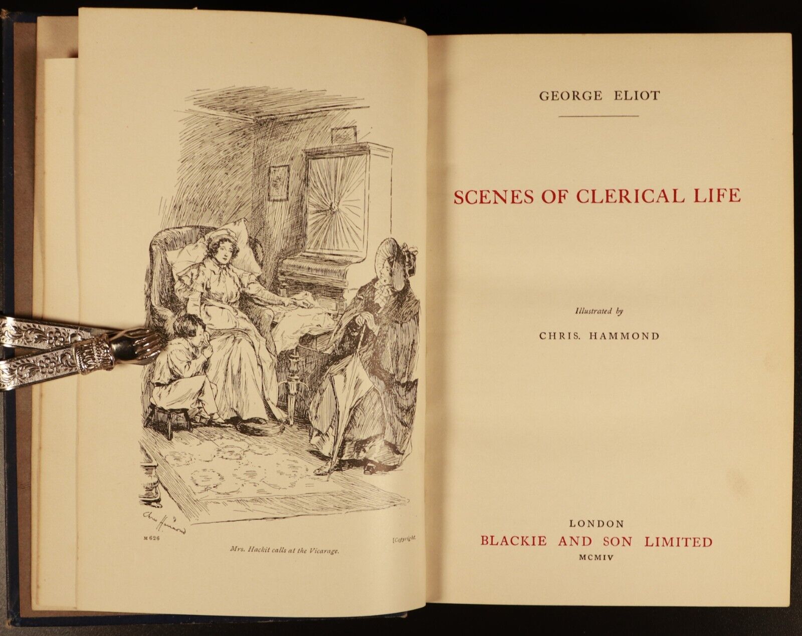 1904 Scenes Of Clerical Life by George Eliot Antique Fiction Book Illustrated