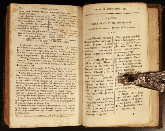 c1828 Le Paroissien Complete Illustrated Antiquarian French Latin Theology Book