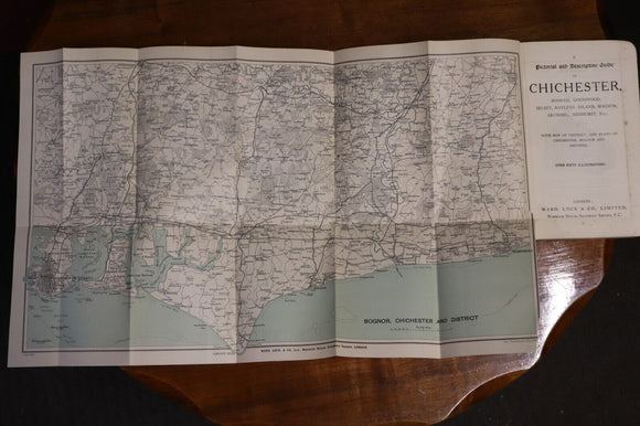 c1920 Guide To Chichester: Ward Lock & Co Antique Travel Guide Book w/Maps