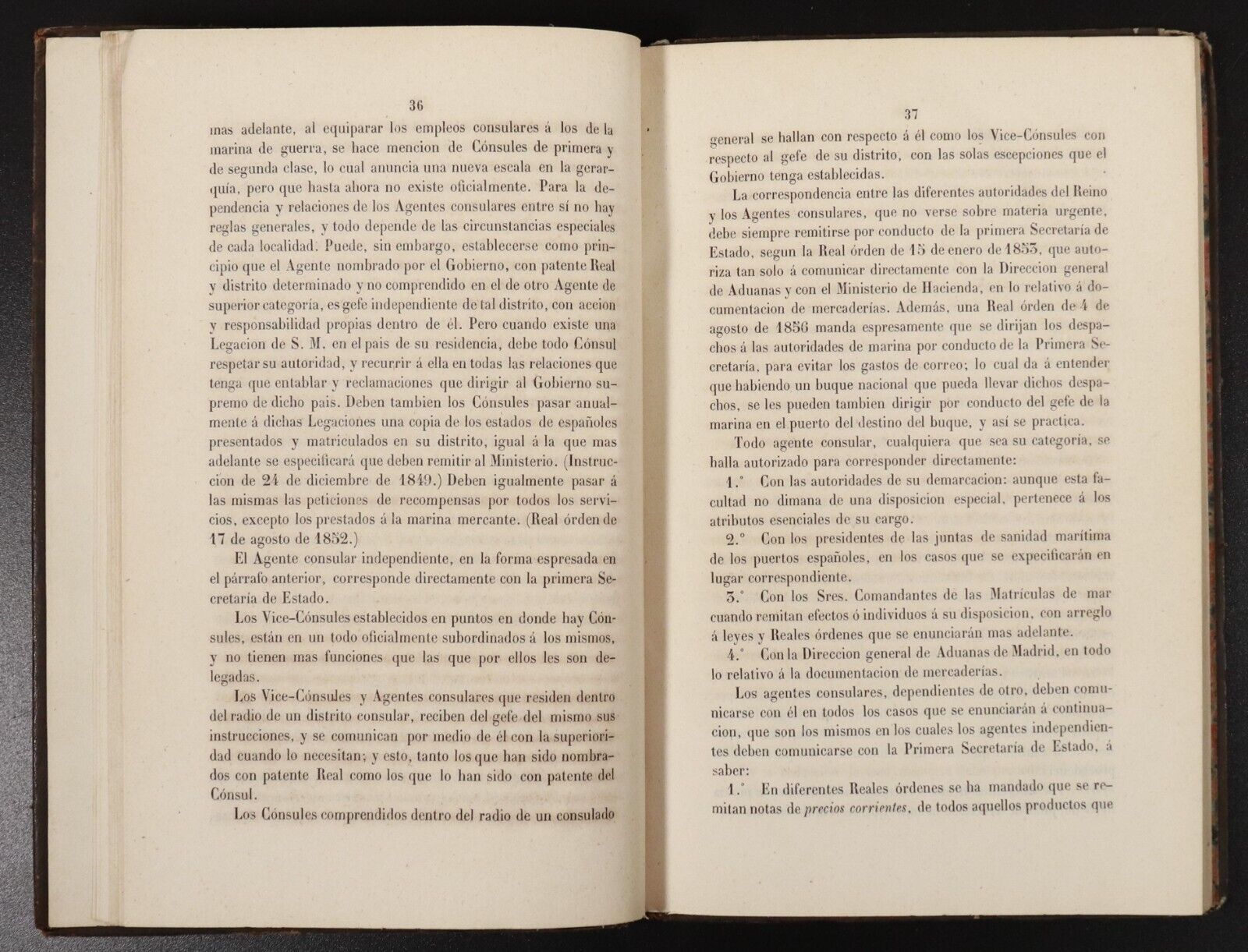 1858 Guía Práctica para los consulados de España Antiquarian History Book Spain