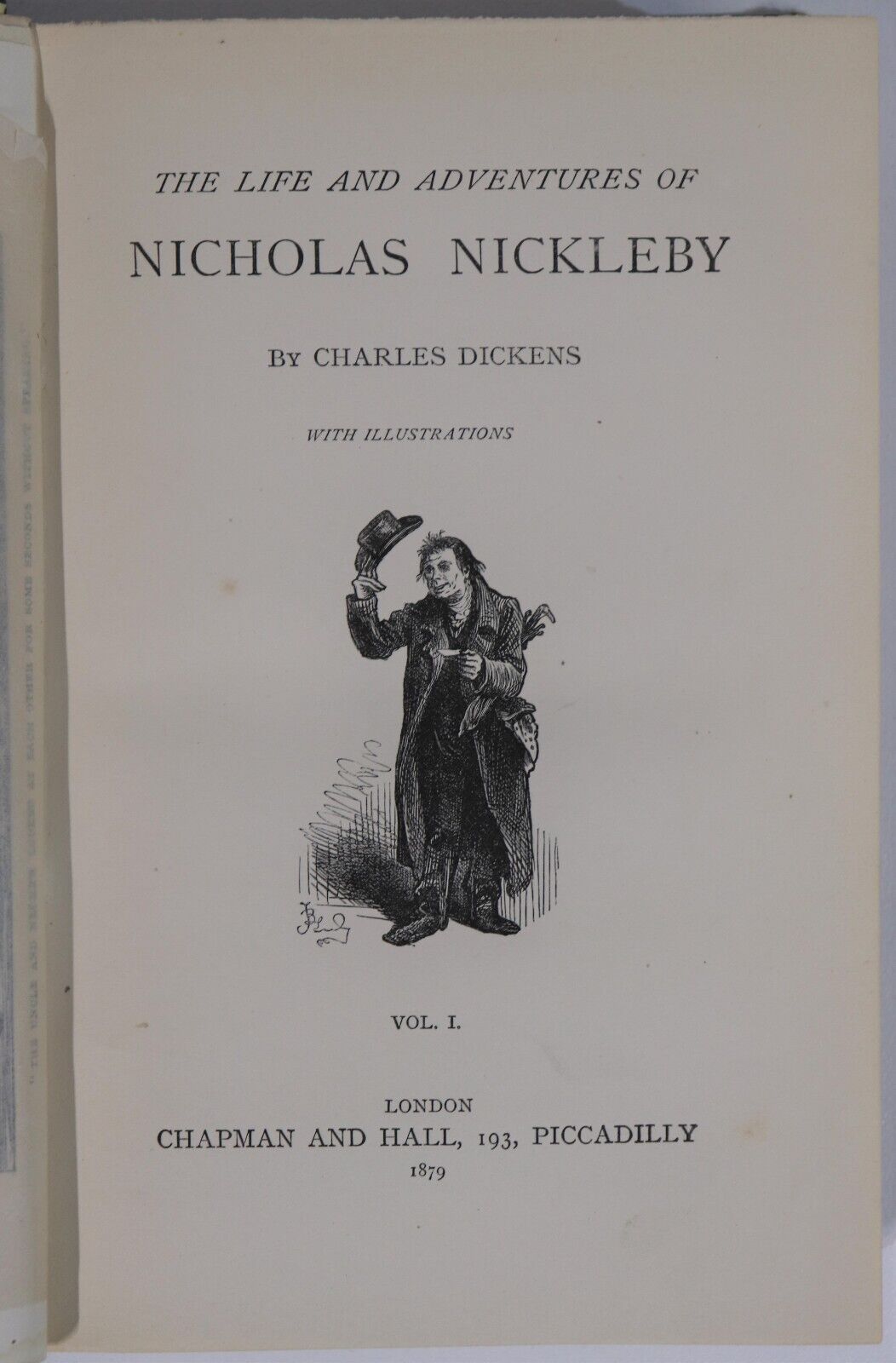 1879 2vol Nicholas Nickleby by Charles Dickens Antique British Fiction Book Set