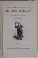 1879 2vol Nicholas Nickleby by Charles Dickens Antique British Fiction Book Set-4