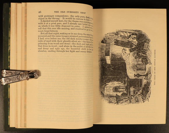 c1930 Old Curiosity Shop Charles Dickens Antique British Fiction Book Fireside