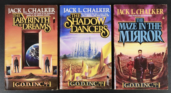 1987 3vol G.O.D. INC by JL Chalker Science Fiction Book Set 1st Editions