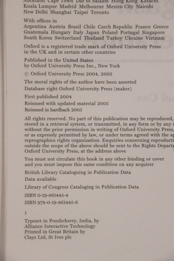 2005 The Oxford Chronology Of English Literature British History Reference Book