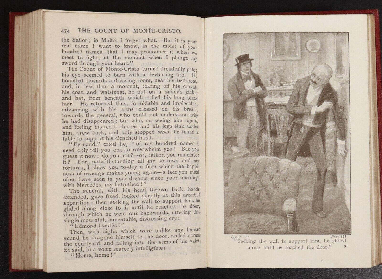 c1920 2vol The Count Of Monte-Cristo by Alexandre Dumas Antique Book Set