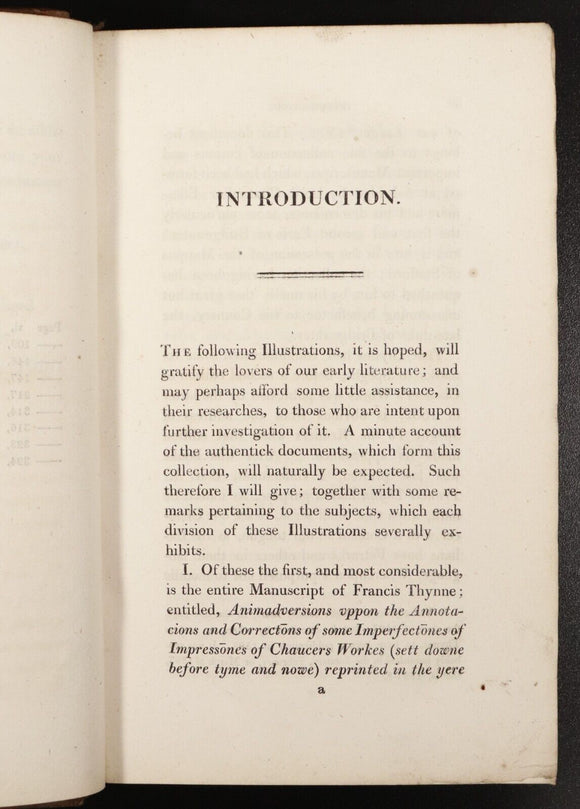 1810 Illustrations Of Gower & Chaucer Antiquarian British Literature Book H Todd