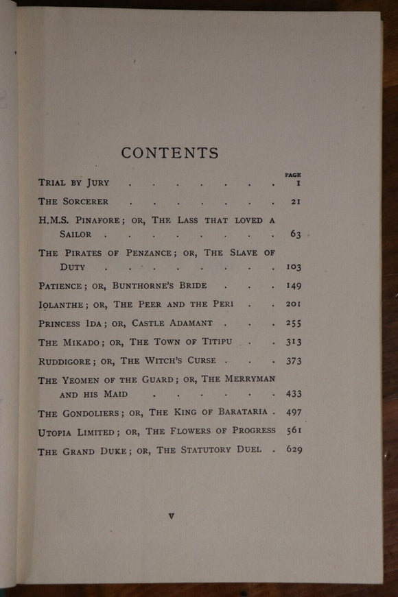 1951 The Savoy Operas by WS Gilbert - Gilbert & Sullivan British Literature Book