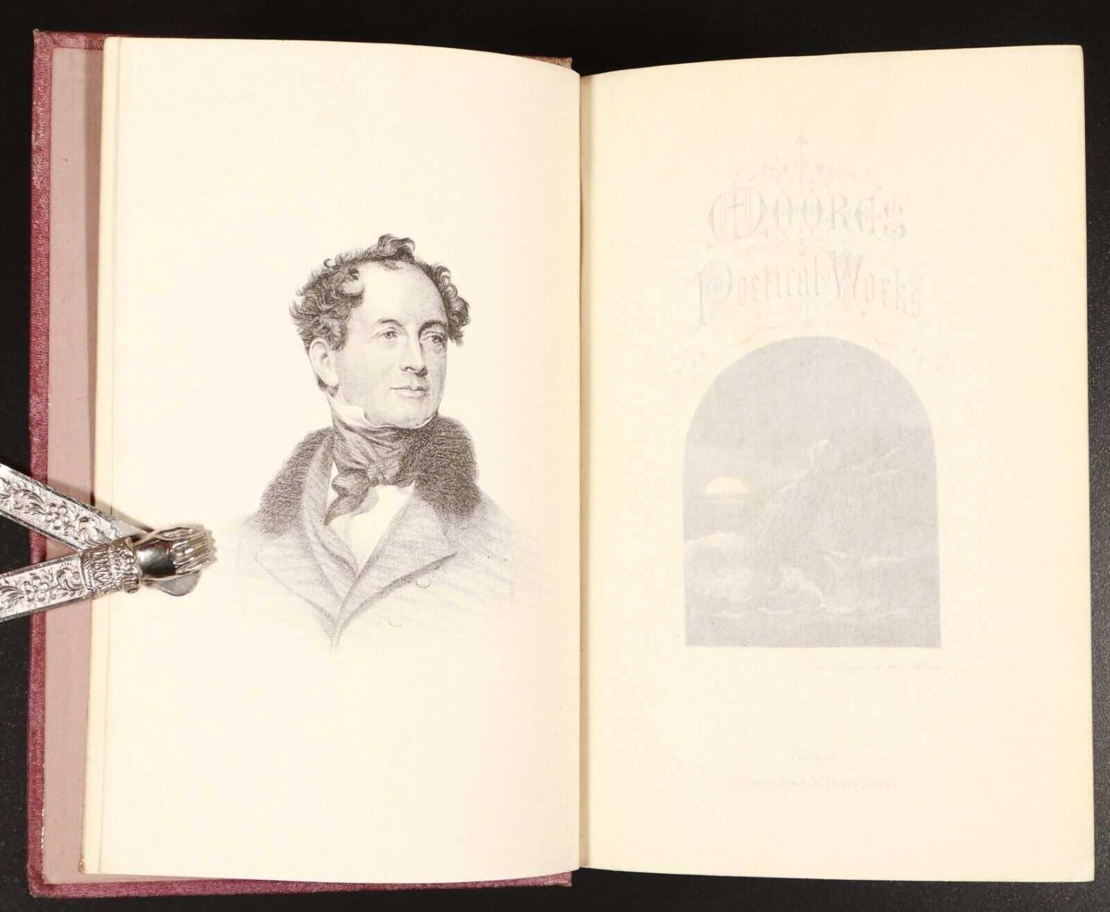 c1870 The Poetical Works Of Thomas Moore Illustrated Antique Irish Poetry Book