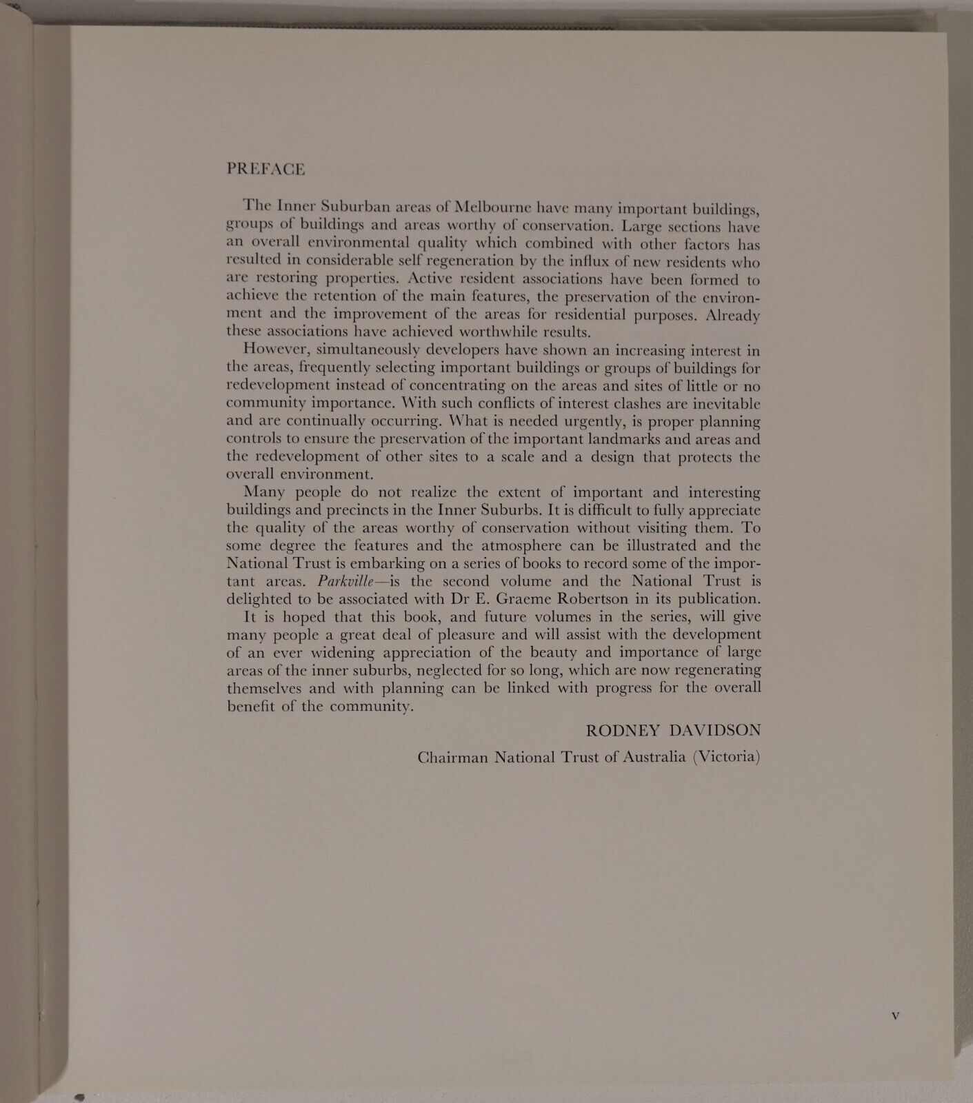 1975 National Trust Victoria: Parkville Australian Local History Reference Book