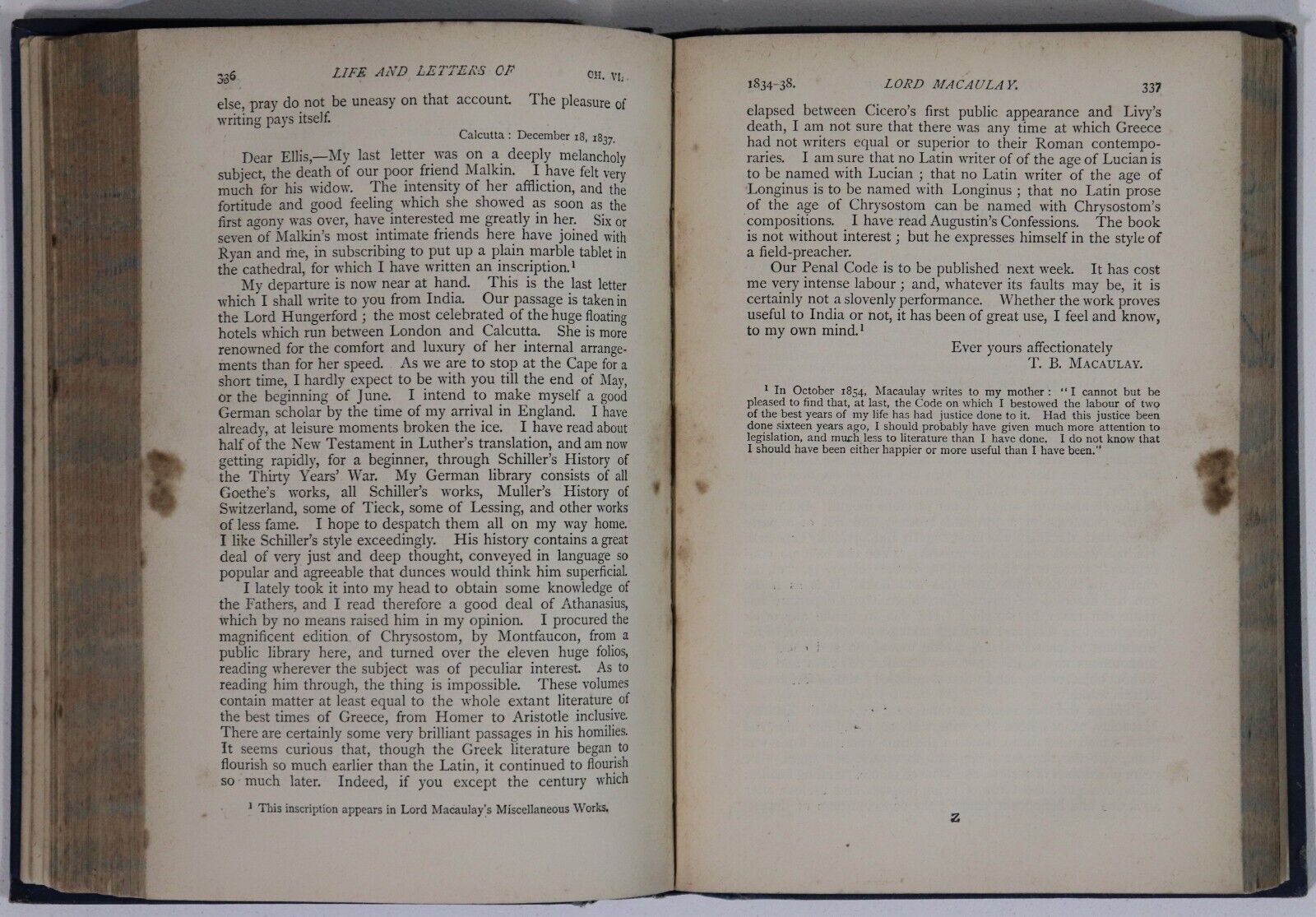 1889 The Life & Letters Of Lord Macaulay Antique British History Book