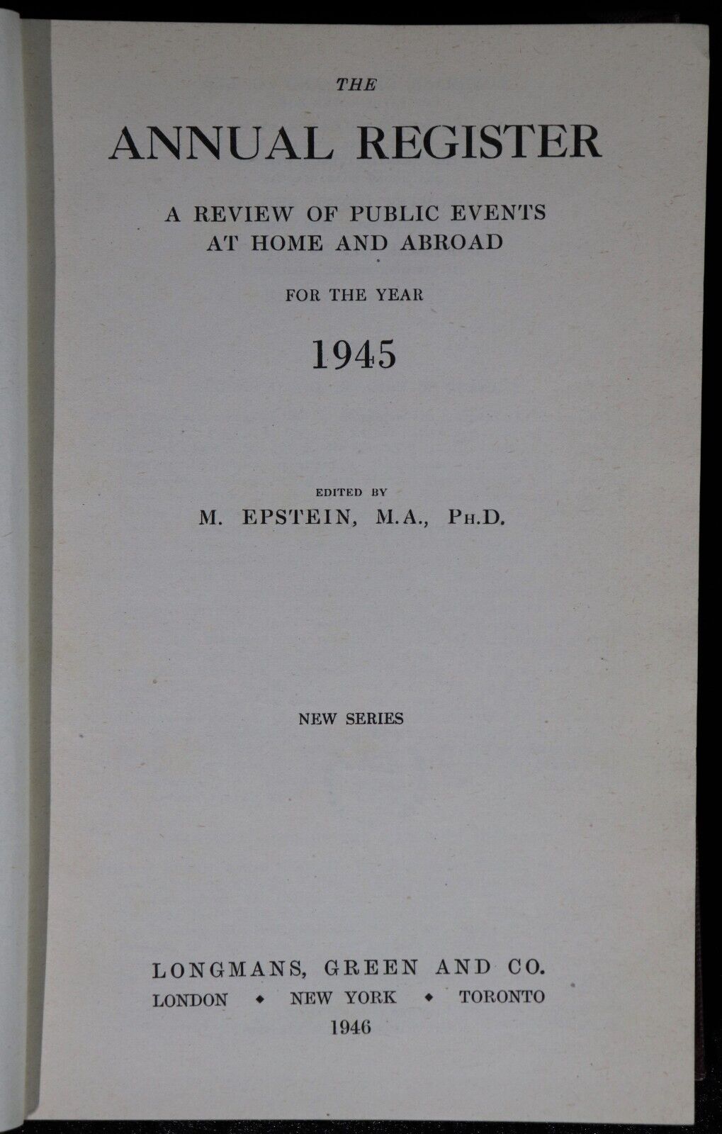 c1945 2vol The Annual Register For Years 1945 & 1946 British World History Books