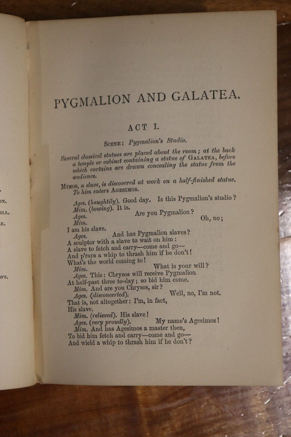 1881 W. S. Gilbert's Original Plays: First Series Antique Literature Book