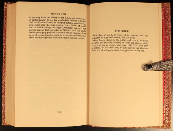 1947 Step By Step 1936-1939 by Winston Churchill Antique History Book Leather