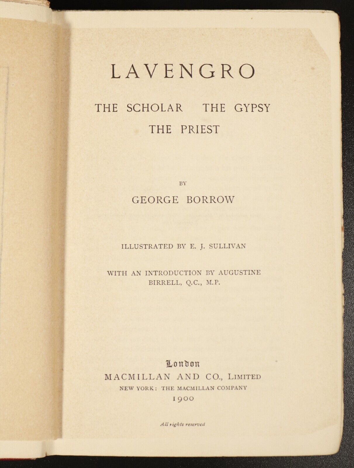 1900 Lavengro by George Borrow Antique British Fiction Book Illust E.J. Sullivan