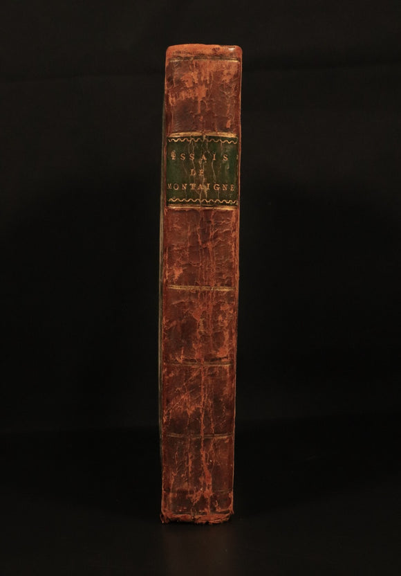 1802 Essais De Michel De Montaigne Antiquarian French Literature Book Vol 1