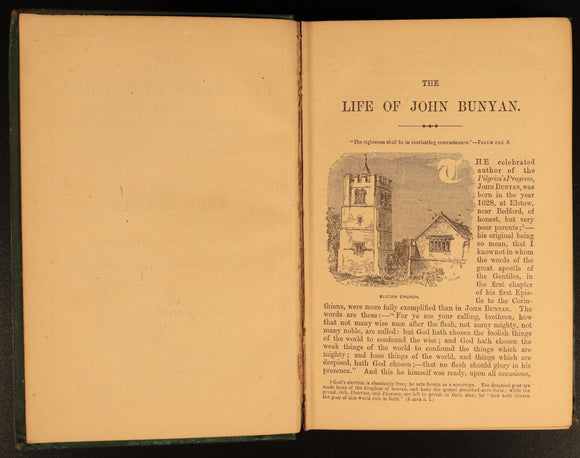 c1880 The Pilgrim's Progress by John Bunyan Antique Illustrated Christian Book