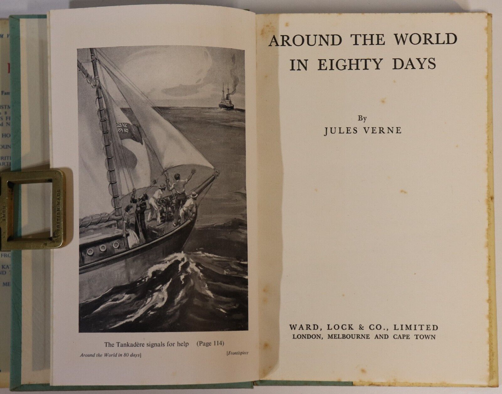 c1957 Around The World In Eighty Days by Jules Verne Vintage Fiction Book - 0