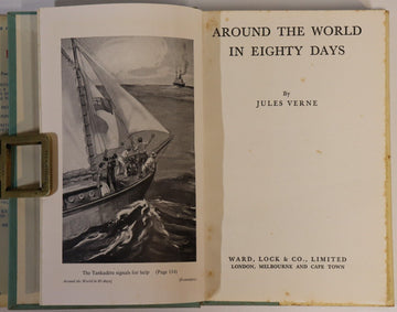 c1957 Around The World In Eighty Days by Jules Verne Vintage Fiction Book - 0