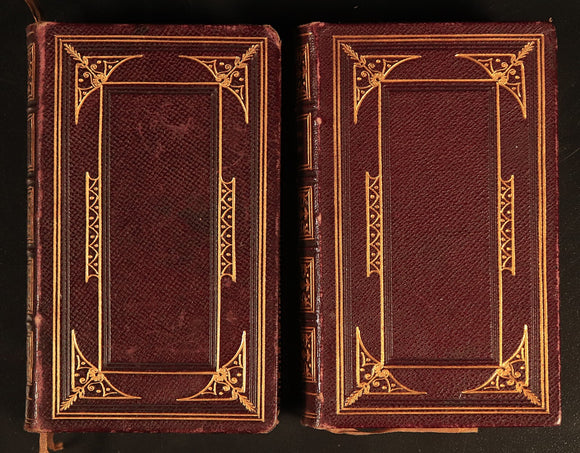 1845 Proper Lessons & Common Prayer Miniature Bible 2vol Set Antique Books