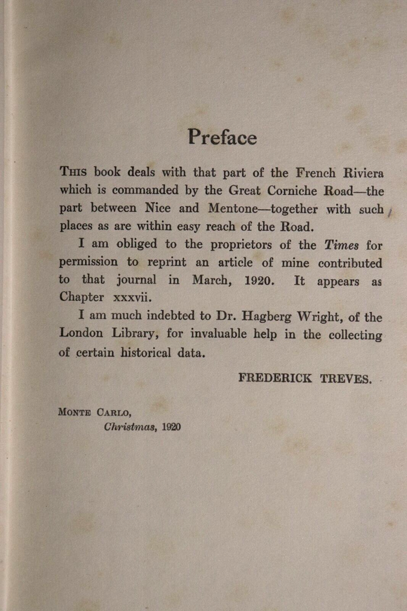 1926 The Riviera Of The Corniche Road Sir F. Treves Antique Travel Book France