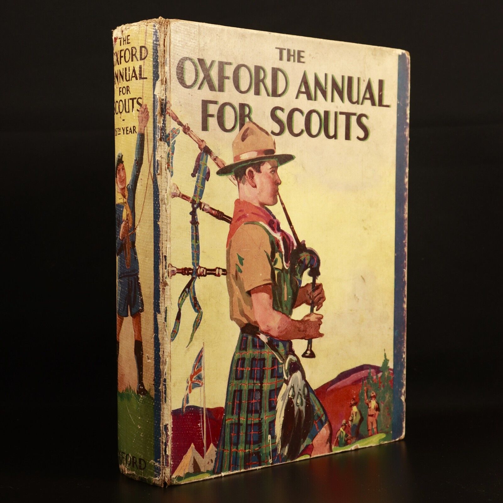 c1934 The Oxford Annual For Scouts Antique Illustrated Childrens Book