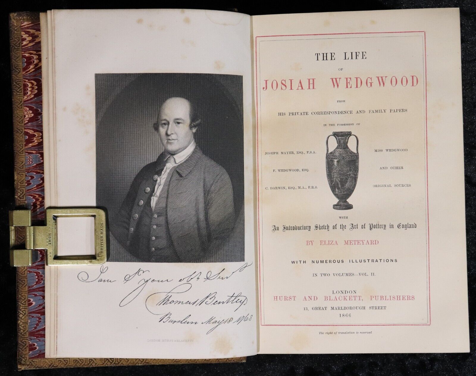 1865 2vol The Life Of Josiah Wedgwood Antiquarian British Biography Book Set