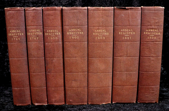 1761-1825 7vol The Annual Register Antiquarian British History Reference Books