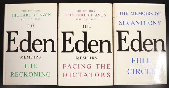 1960 3vol The Eden Memoirs by The Earl Of Avon WW2 Military History Book Set